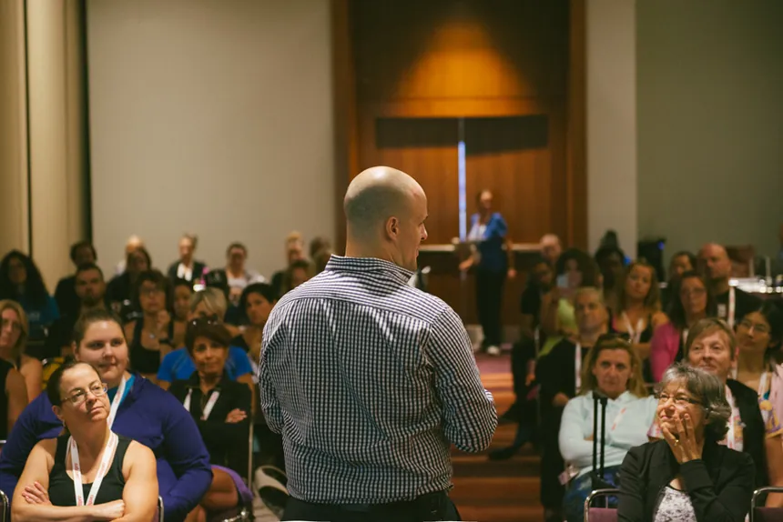 An engaged audience during Stephen's talk
